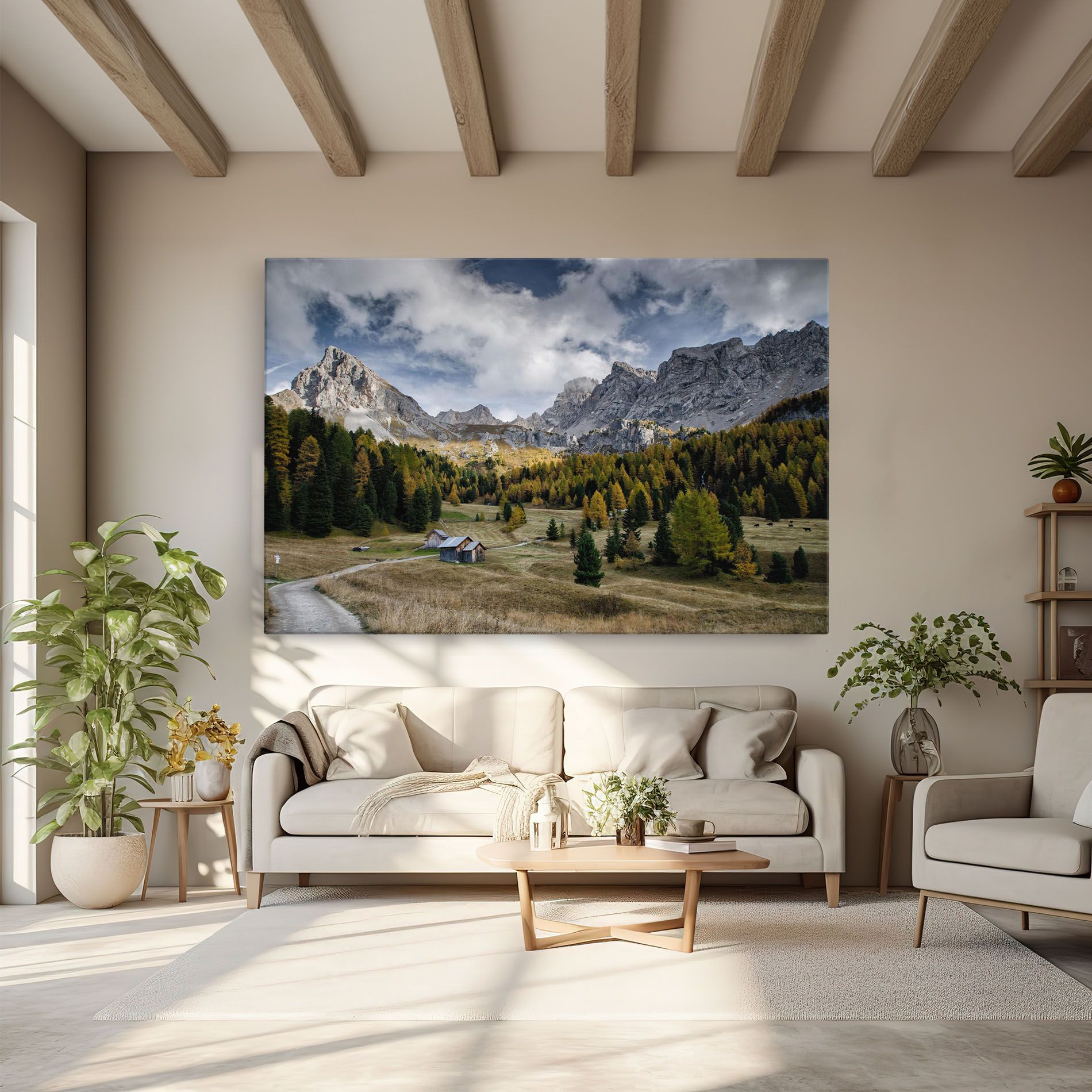 Tablou Canvas Cloudy Mountains View